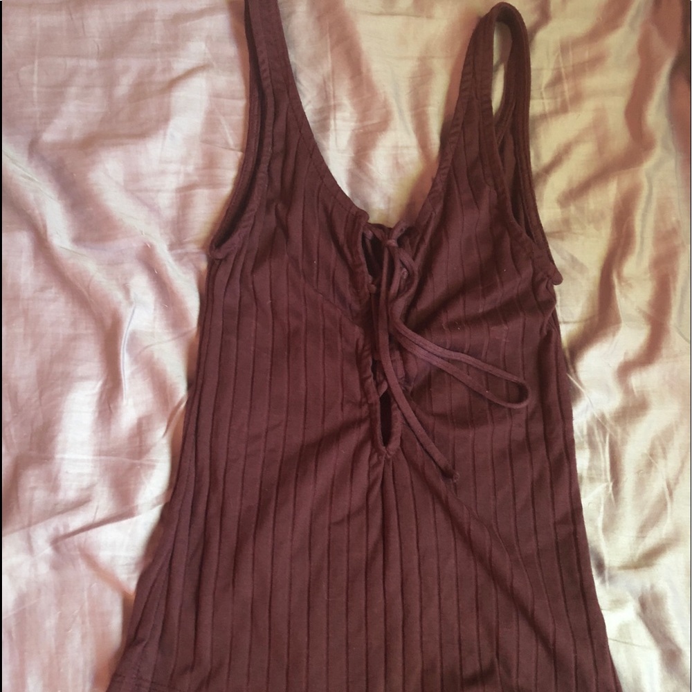 Urban Outfitters Tie Maroon Tank Top